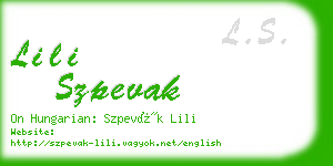 lili szpevak business card